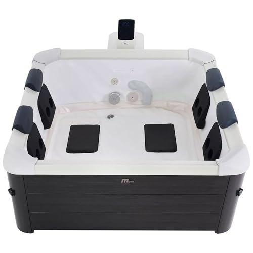 MSpa 4-6 Person Outdoor Hot Tub, Bubble Massage Spa w/Hard Exterior & Soft Interior, Oslo
