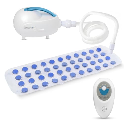SereneLife Bubble Bath Mat, Bathtub Mat with Air Massage and Remote Control, Waterproof, Non-Slip, Adjustable Bubble Intensity, Aroma Diffuser, 47x14.2 Inch Full Body Spa Massager