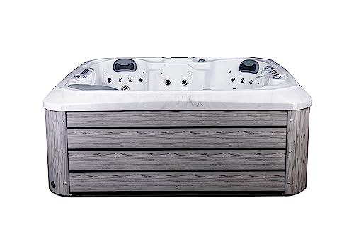Comfort Hot Tubs - Hot Tub Spa - Seats 5-6 People - 51 Jets – Standard Heavy Duty Flip Cover, Water Fountains, Ozonator, LED Lights, Headrests, and More